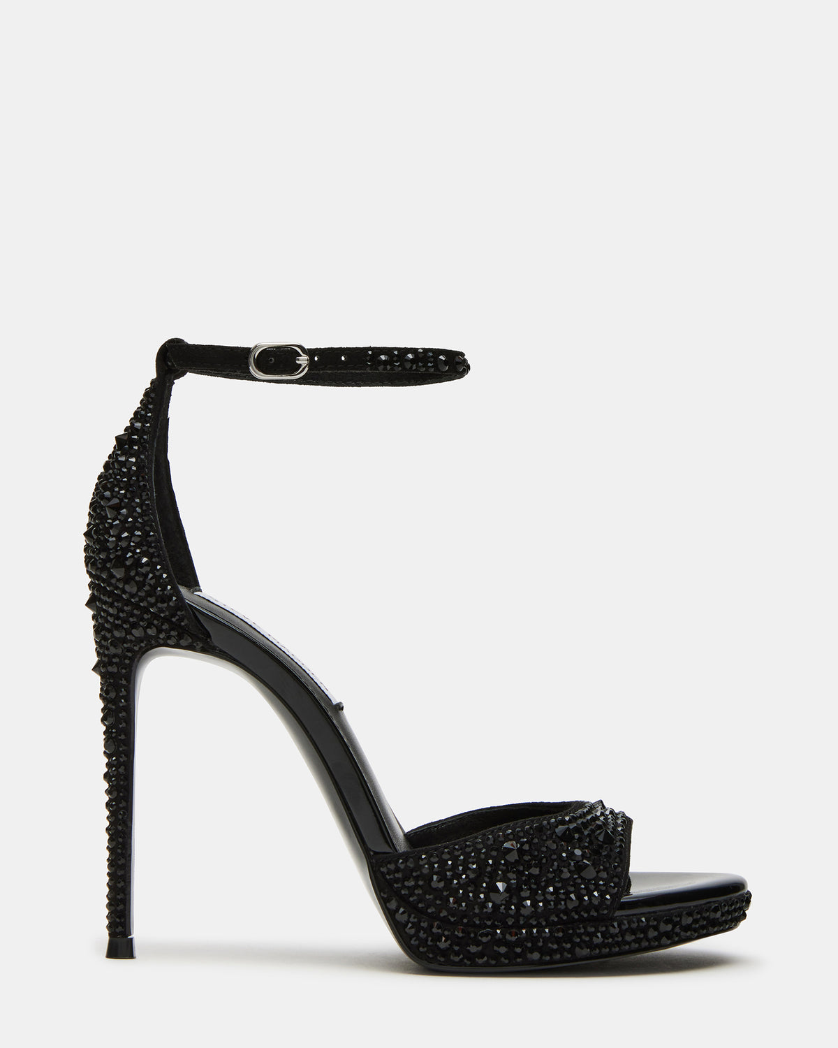 WILEY Black Rhinestone Women's Open Toe Stiletto Heel - Steve Madden