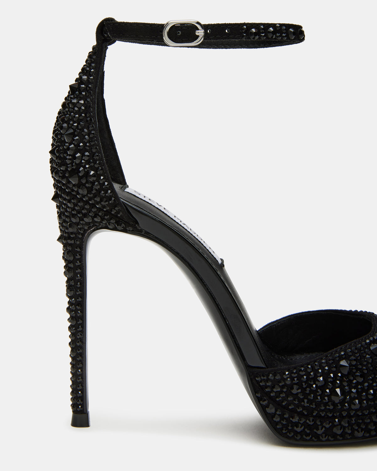 WILEY Black Rhinestone Women's Open Toe Stiletto Heel - Steve Madden