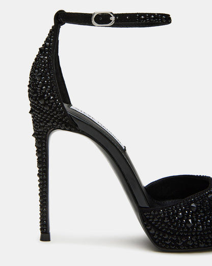 WILEY Black Rhinestone Women's Open Toe Stiletto Heel - Steve Madden