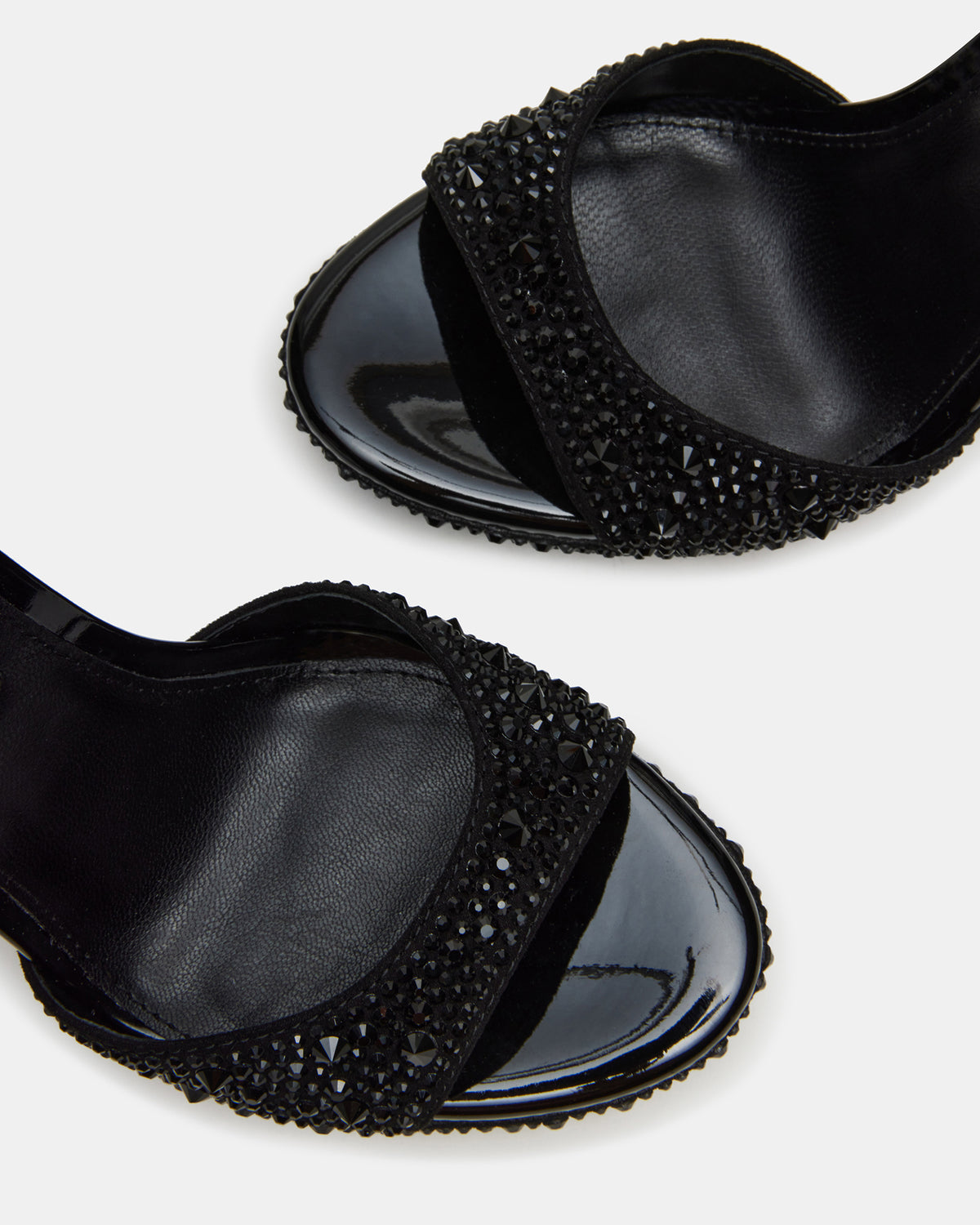 WILEY Black Rhinestone Women's Open Toe Stiletto Heel - Steve Madden