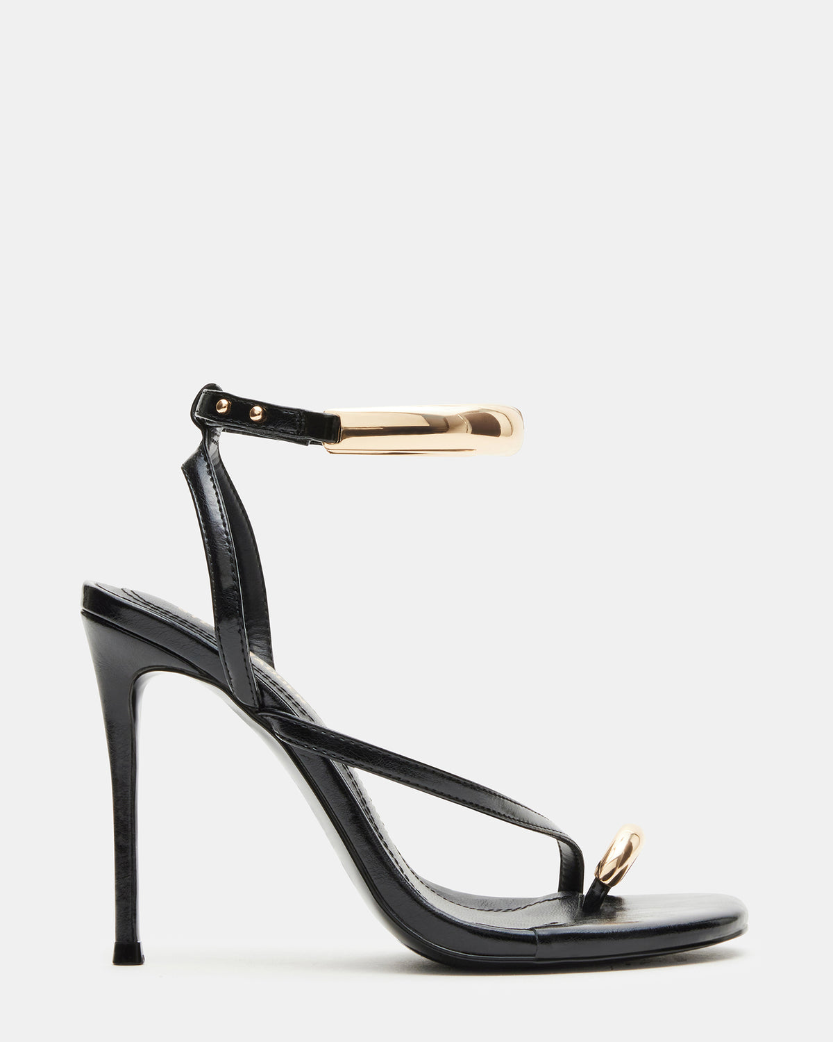 TIA Black Strappy Open-Toe Stiletto Women's Heel - Steve Madden