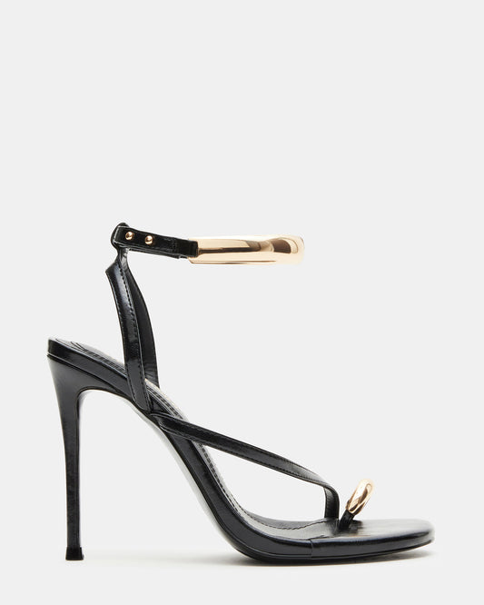 TIA Black Strappy Open-Toe Stiletto Women's Heel - Steve Madden