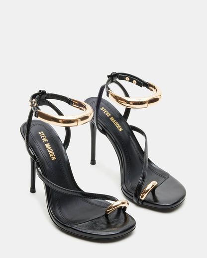 TIA Black Strappy Open-Toe Stiletto Women's Heel - Steve Madden