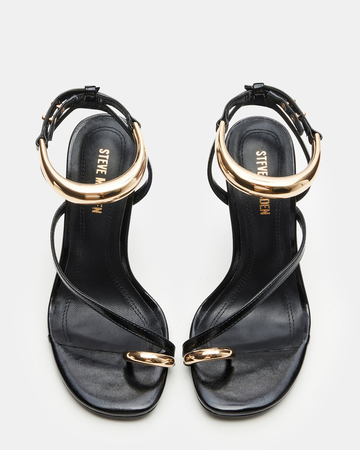 TIA Black Strappy Open-Toe Stiletto Women's Heel - Steve Madden