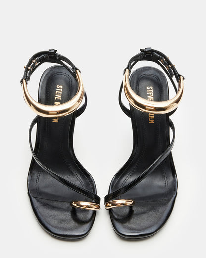 TIA Black Strappy Open-Toe Stiletto Women's Heel - Steve Madden