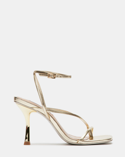 ANNIE Champagne Women's Strappy Square Toe Heel - Steve Madden