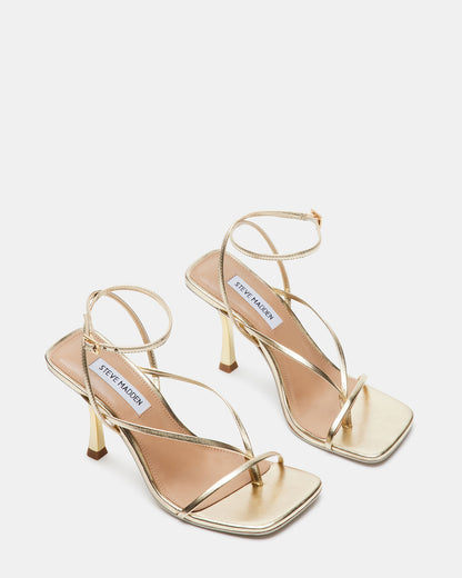 ANNIE Champagne Women's Strappy Square Toe Heel - Steve Madden