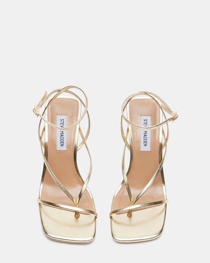 ANNIE Champagne Women's Strappy Square Toe Heel - Steve Madden