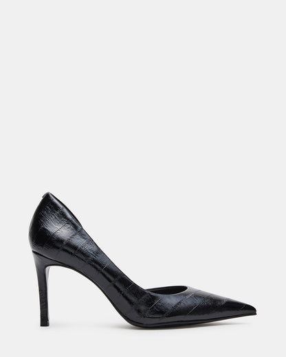 NULA Black Eel Pointed-Toe Stiletto Pump Women's Heel - Steve Madden