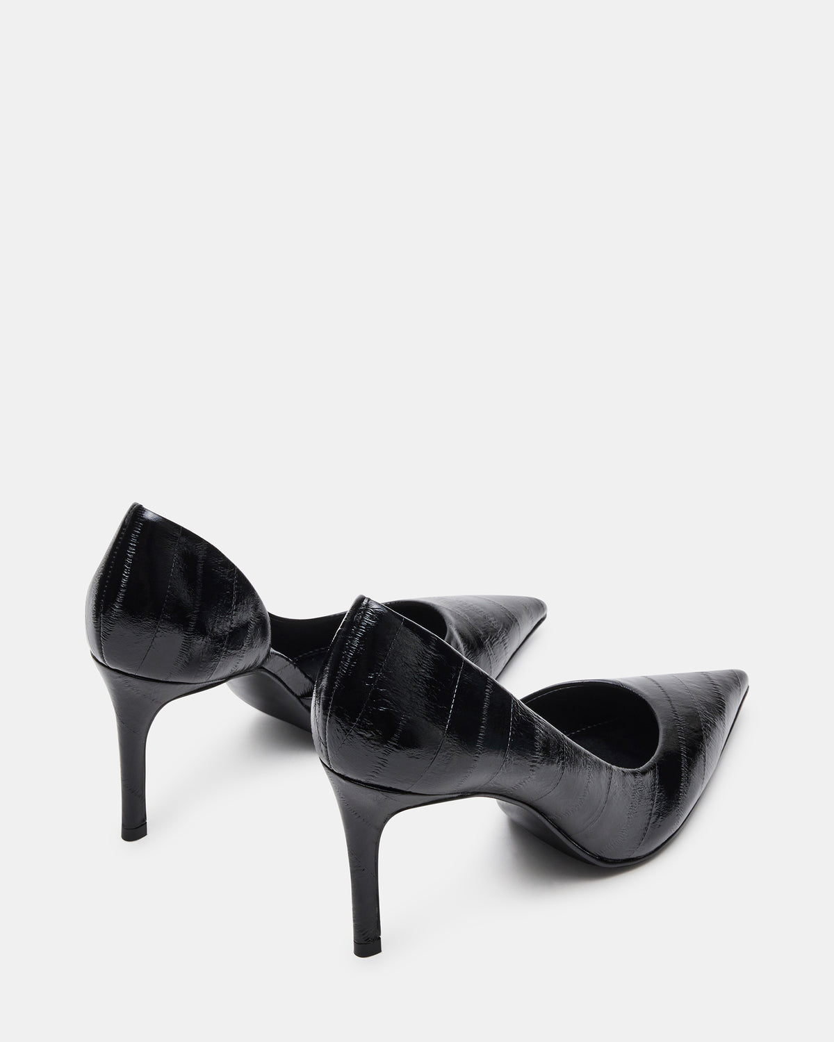 NULA Black Eel Pointed-Toe Stiletto Pump Women's Heel - Steve Madden