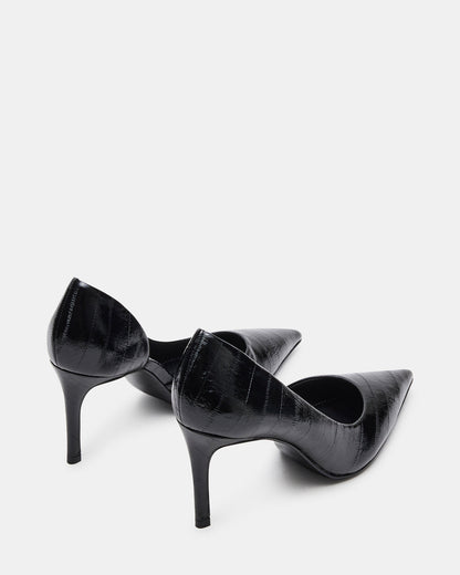 NULA Black Eel Pointed-Toe Stiletto Pump Women's Heel - Steve Madden