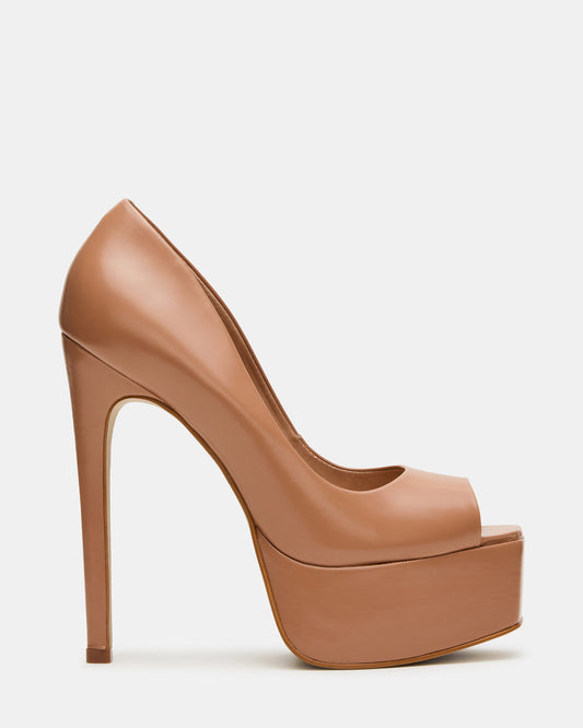 IVES Blush Box Leather Platform Square-Toe Stiletto Women's Heel - Steve Madden