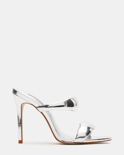 SATURN Silver Stiletto Mule Women's Heel - Steve Madden