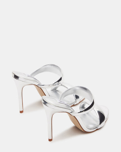SATURN Silver Stiletto Mule Women's Heel - Steve Madden