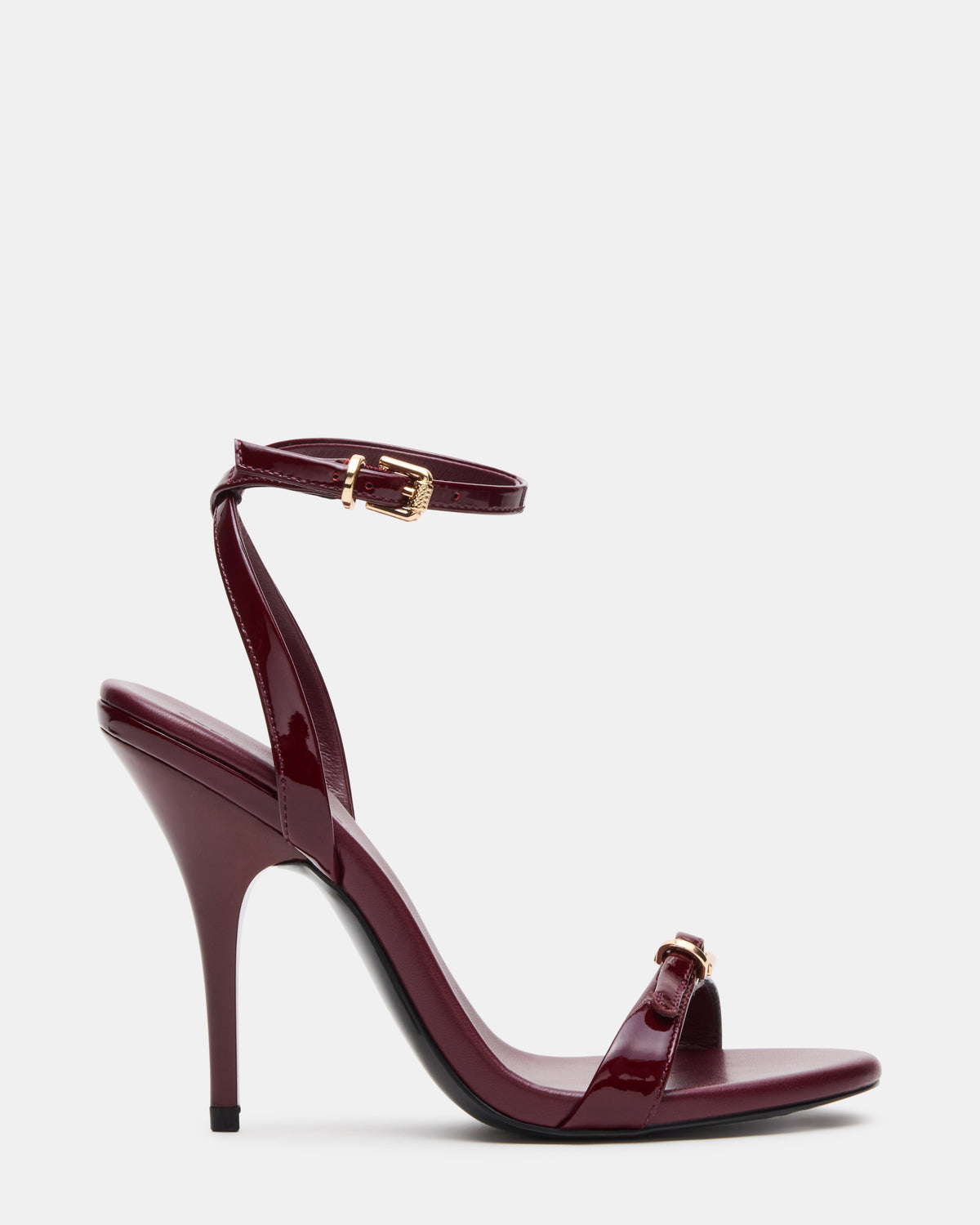 FOXX Burgundy Patent Strappy Stiletto Open-Toe Women's Heel - Steve Madden
