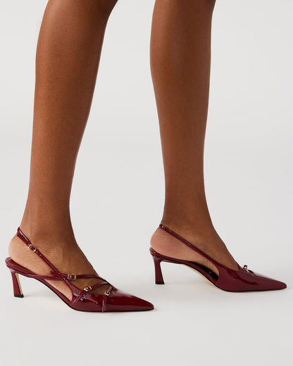 LIANA Wine Patent Women's Slingback Pointed-Toe Low Heel - Steve Madden