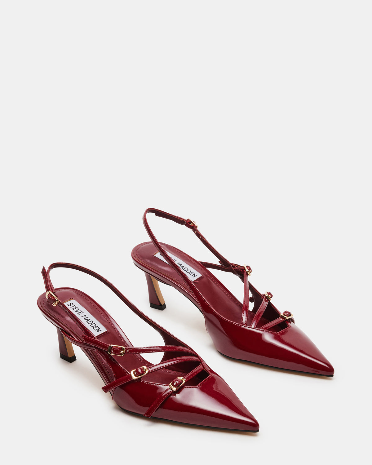 LIANA Wine Patent Women's Slingback Pointed-Toe Low Heel - Steve Madden