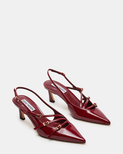 LIANA Wine Patent Women's Slingback Pointed-Toe Low Heel - Steve Madden