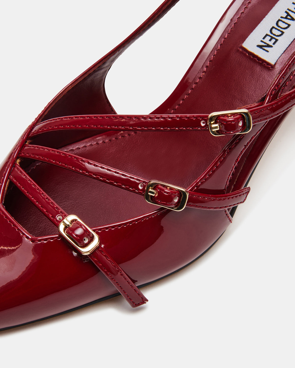 LIANA Wine Patent Women's Slingback Pointed-Toe Low Heel - Steve Madden