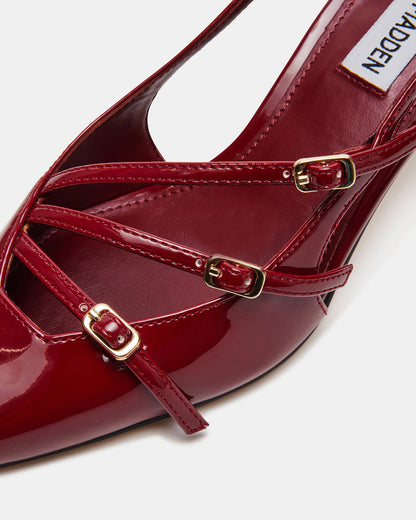 LIANA Wine Patent Women's Slingback Pointed-Toe Low Heel - Steve Madden