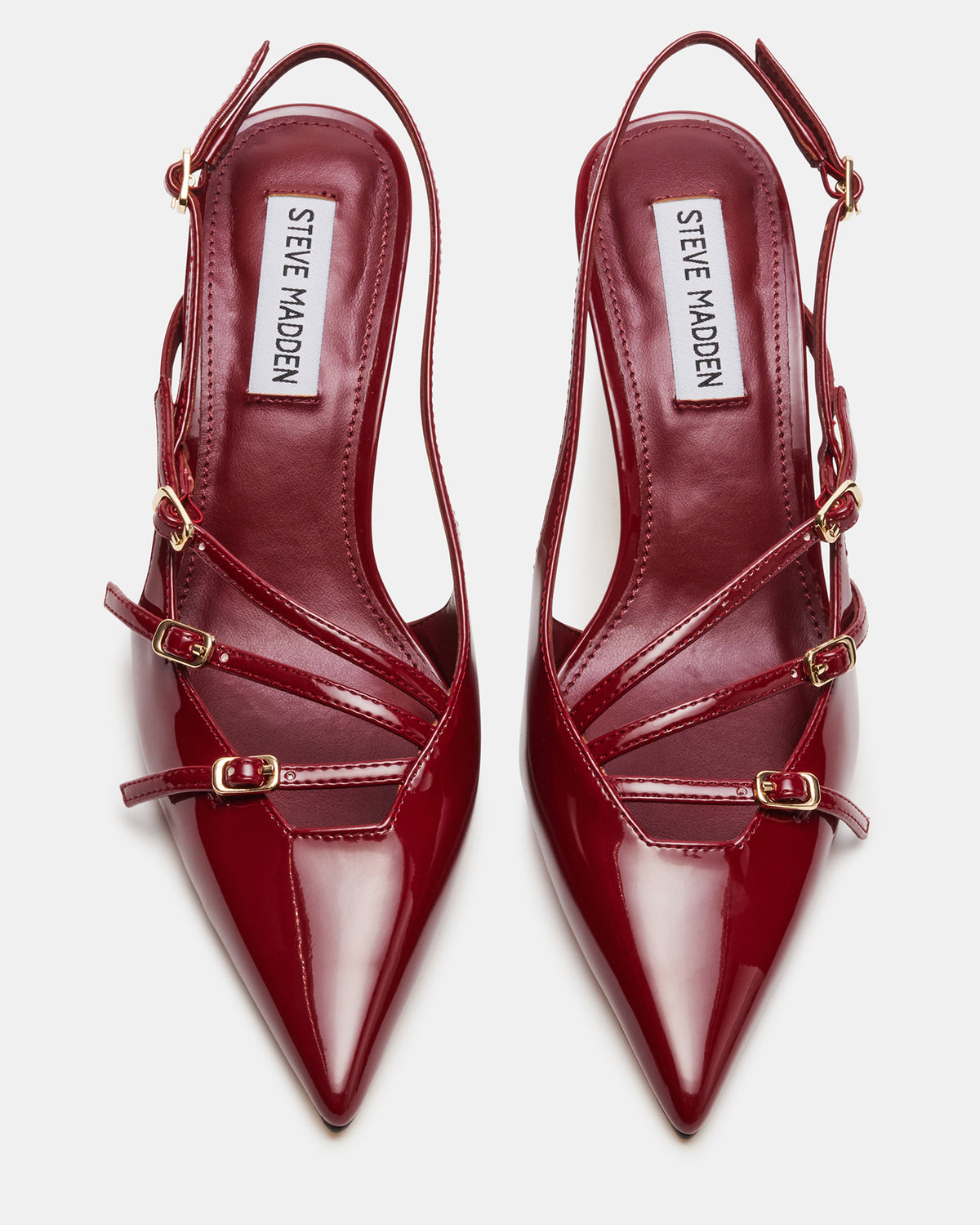 LIANA Wine Patent Women's Slingback Pointed-Toe Low Heel - Steve Madden
