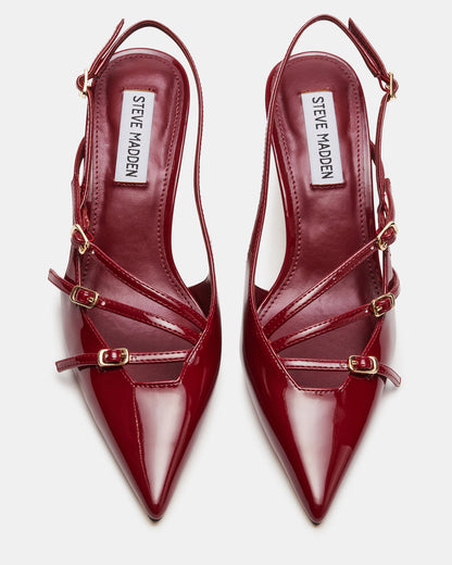 LIANA Wine Patent Women's Slingback Pointed-Toe Low Heel - Steve Madden
