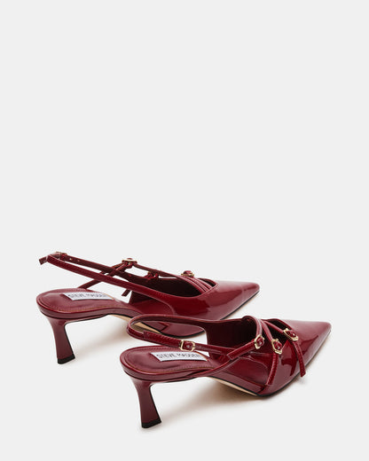 LIANA Wine Patent Women's Slingback Pointed-Toe Low Heel - Steve Madden