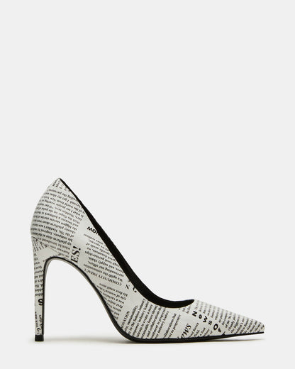 NOIR Newspaper Pointed-Toe Stiletto Pump Women's Heels - Steve Madden