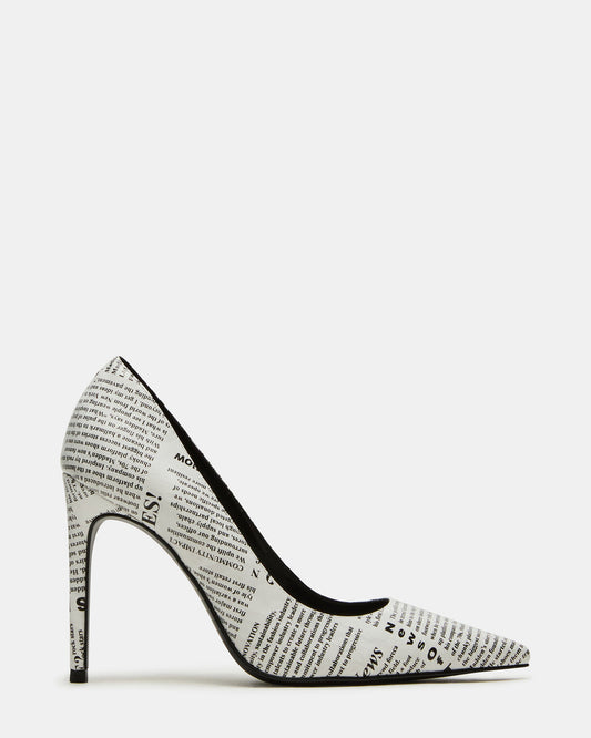 NOIR Newspaper Pointed-Toe Stiletto Pump Women's Heels - Steve Madden