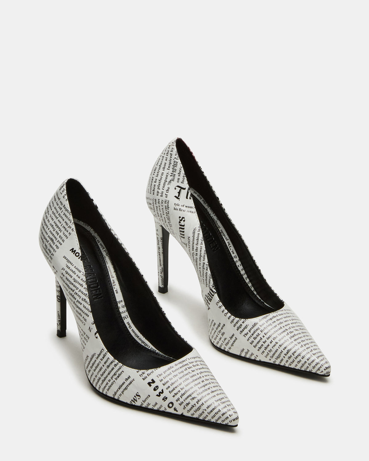 NOIR Newspaper Pointed-Toe Stiletto Pump Women's Heels - Steve Madden
