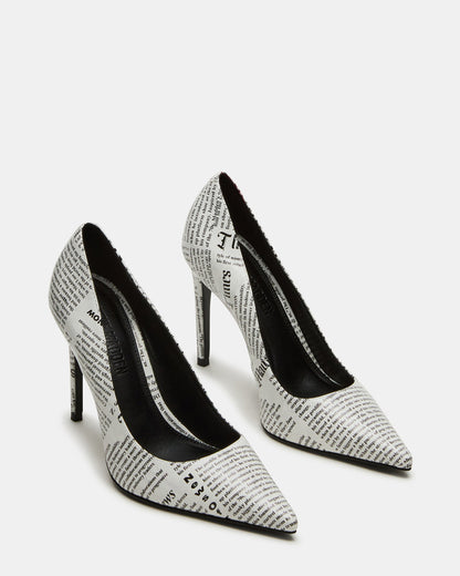 NOIR Newspaper Pointed-Toe Stiletto Pump Women's Heels - Steve Madden