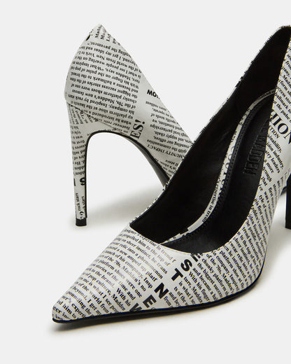 NOIR Newspaper Pointed-Toe Stiletto Pump Women's Heels - Steve Madden