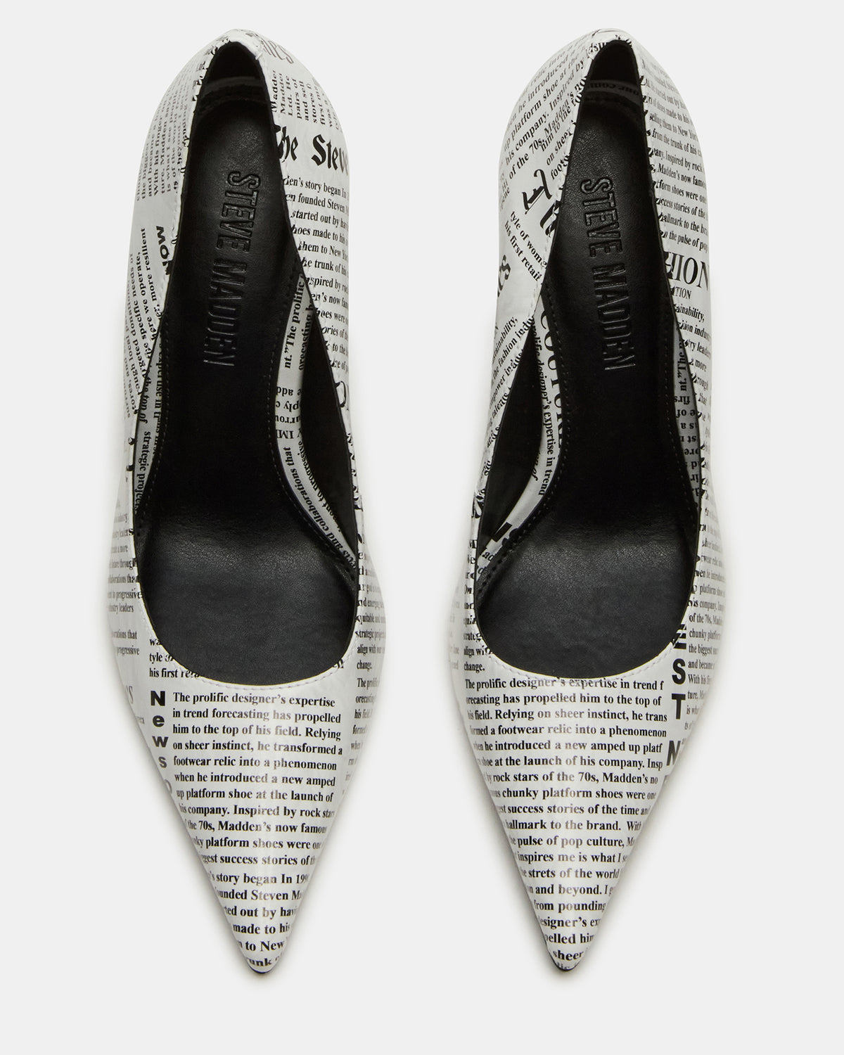 NOIR Newspaper Pointed-Toe Stiletto Pump Women's Heels - Steve Madden