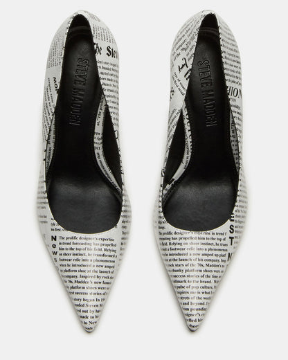 NOIR Newspaper Pointed-Toe Stiletto Pump Women's Heels - Steve Madden