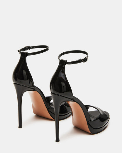 WILEY Black Patent Women's Open Toe Stiletto Heel - Steve Madden