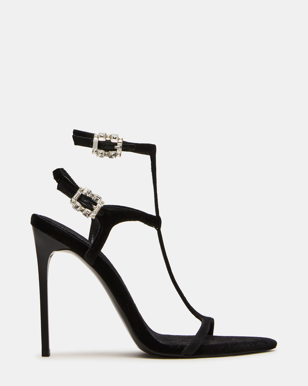 SALMA Black Multi Stiletto Strappy Open-Toe Ankle Strap Women's Heel - Steve Madden