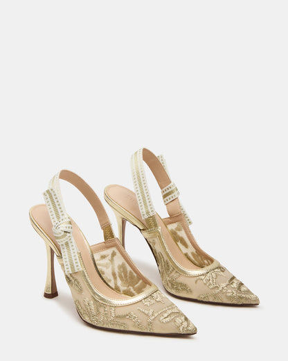 BRI Gold Multi Slingback Pump Women's Heel - Steve Madden