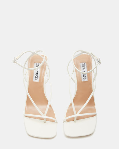 ANNIE White Women's Strappy Square Toe Heel - Steve Madden