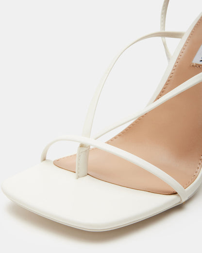 ANNIE White Women's Strappy Square Toe Heel - Steve Madden