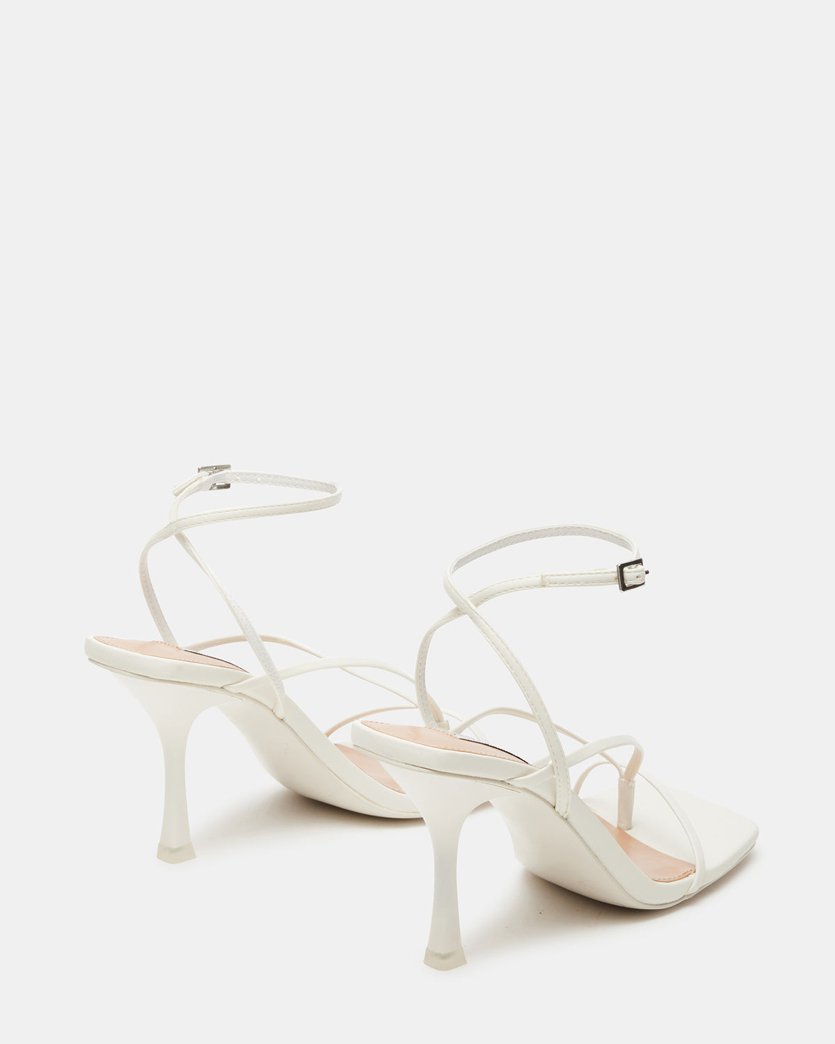 ANNIE White Women's Strappy Square Toe Heel - Steve Madden