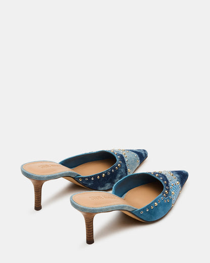 ALEXI Denim Multi Studs Pointed-Toe Mule Women's Heel - Steve Madden