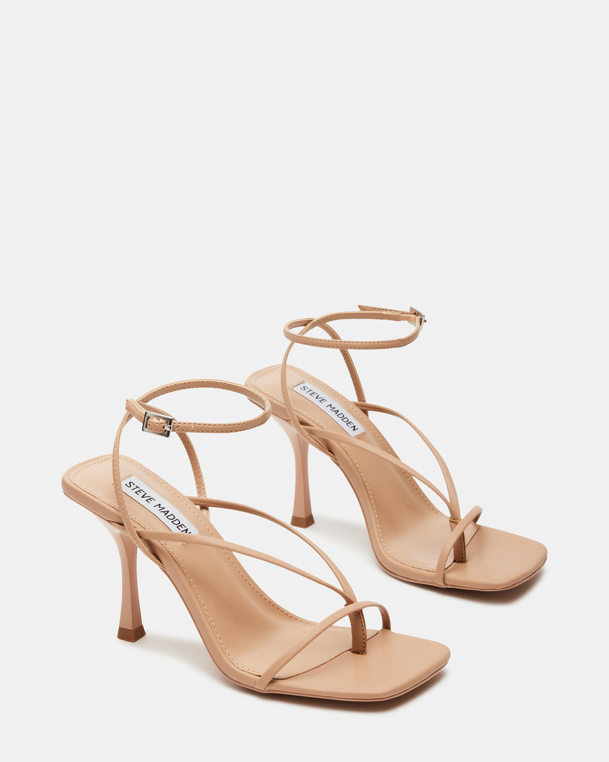 ANNIE Natural Women's Strappy Square Toe Heel - Steve Madden