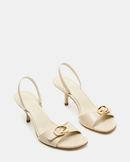 HENRIETTA Bone Leather Slingback Square-Toe Women's Heel - Steve Madden