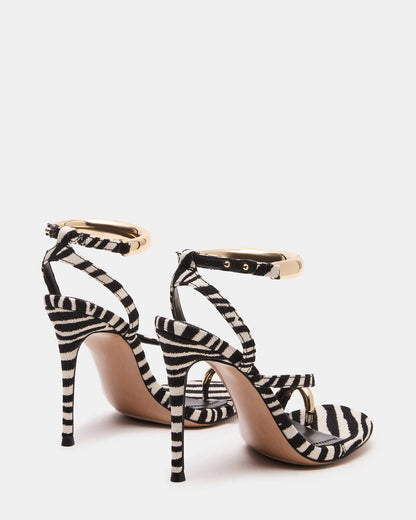 TIA Zebra Open-Toe Stiletto Women's Heel - Steve Madden