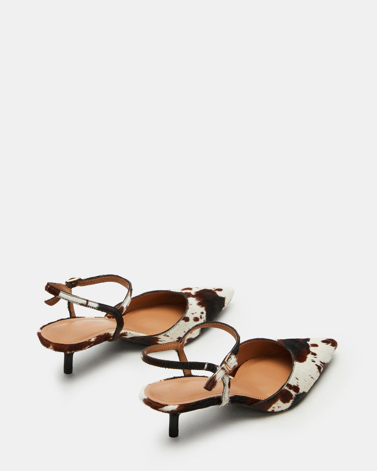 ADELAIDE Brown Cow Print Women's Pointed-Toe Kitten Heel - Steve Madden