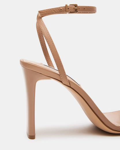 AILENE Tan Leather Square Toe Dress Sandal | Women's Heels - Steve Madden