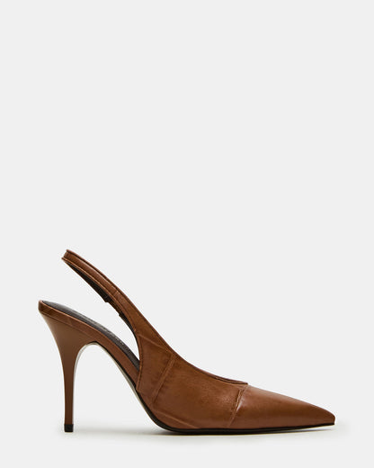 ANDROMEDA Tan Crocodile Slingback Pointed-Toe Stiletto Pump Women's Heel - Steve Madden
