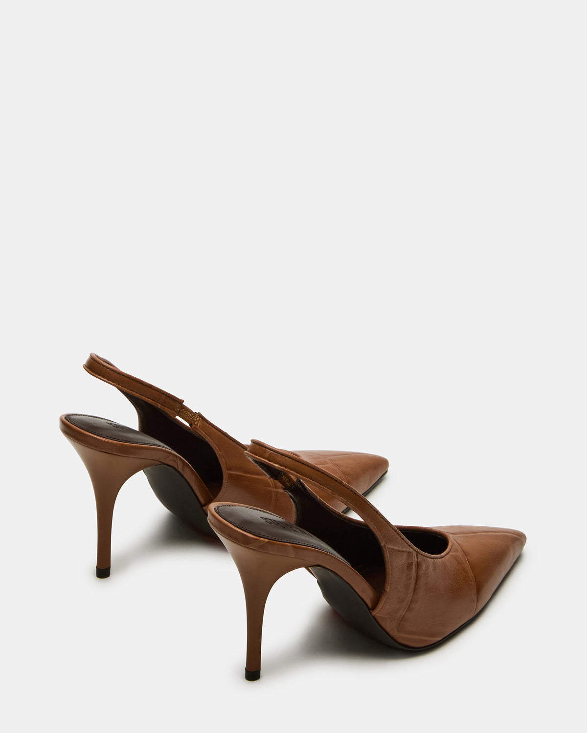 ANDROMEDA Tan Crocodile Slingback Pointed-Toe Stiletto Pump Women's Heel - Steve Madden