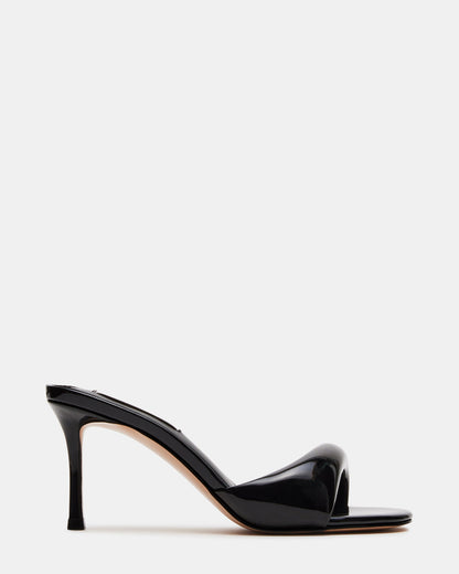 KIERAN Black Patent Mule Heel | Women's Heels - Steve Madden