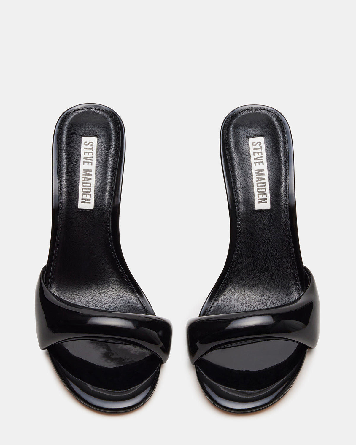 KIERAN Black Patent Mule Heel | Women's Heels - Steve Madden